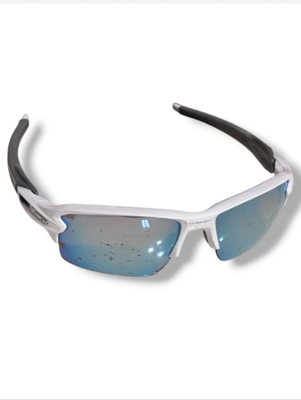 OAKLEY Flak 2.0 Prizm Deep Water Polarized Lenses White/Grey Frame